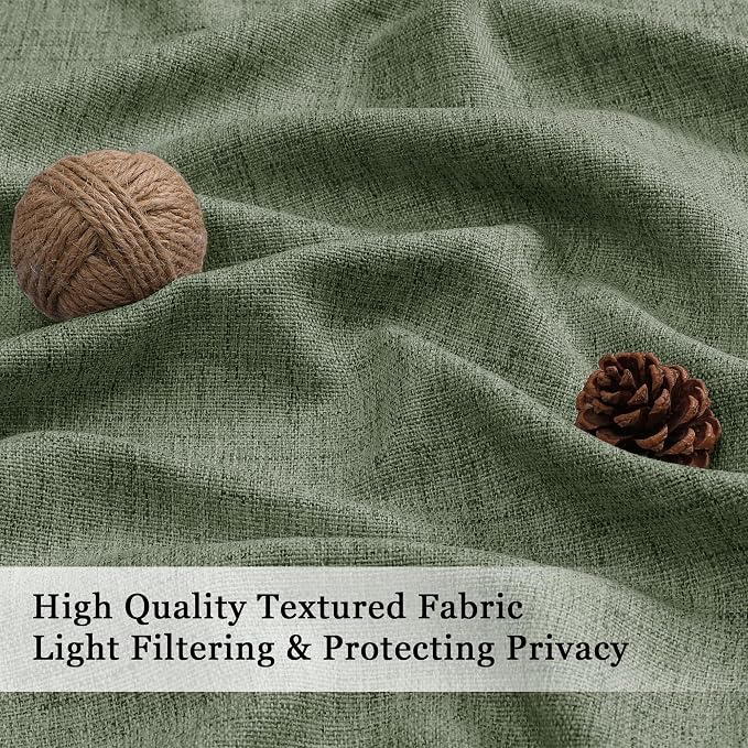 OWENIE Sage Green Valances for Windows 1 Pcs, Light Filtering Textured - Image 3