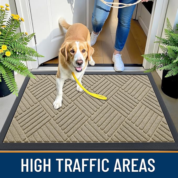 OLANLY Front Door Mat Outside Entrance 47x17, Heavy Duty Sturdy Natural Rubber - Image 5