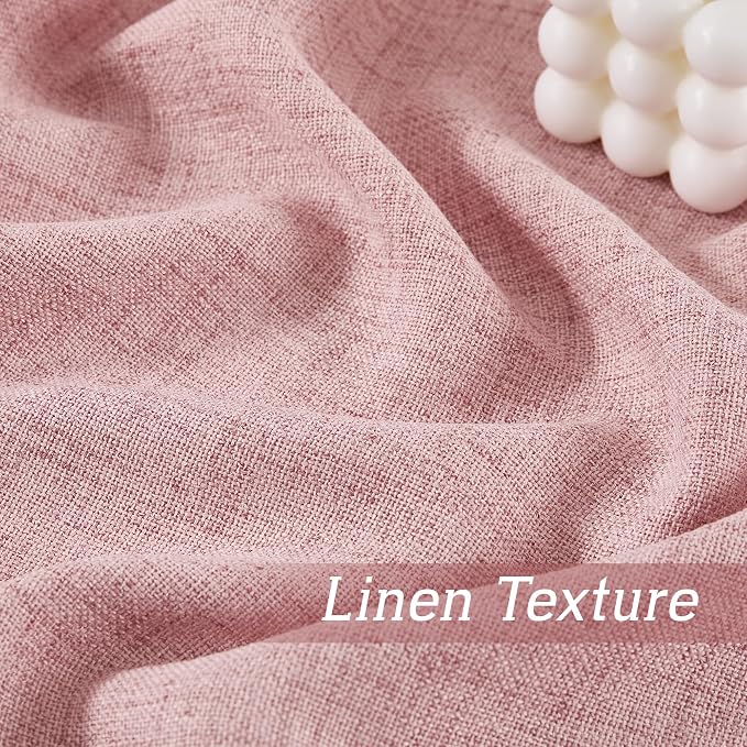 RYB HOME Living Room and Dining Room Curtains and Drapes Linen Sheer, Light - Image 4