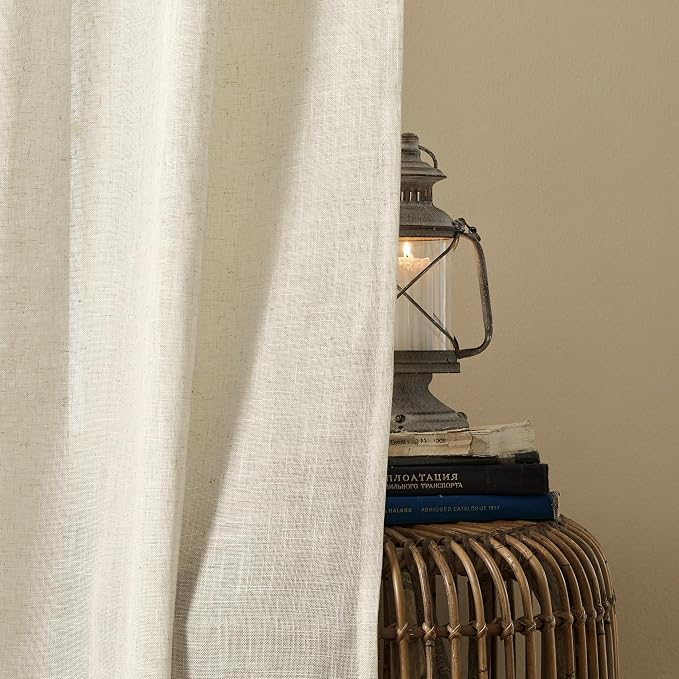 Joydeco Linen Curtains 72 Inch Length 2 Panel Sets, Light Filtering Curtains - Image 6