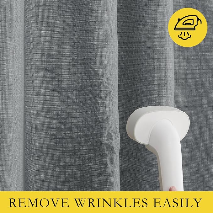 NICETOWN 100% Absolutely Blackout Linen Curtains - Image 7