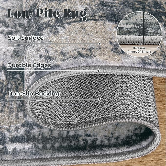 XLUEZ 9x12 Area Rug for Living Room, Washable Modern Abstract Large Area Rug - Image 7