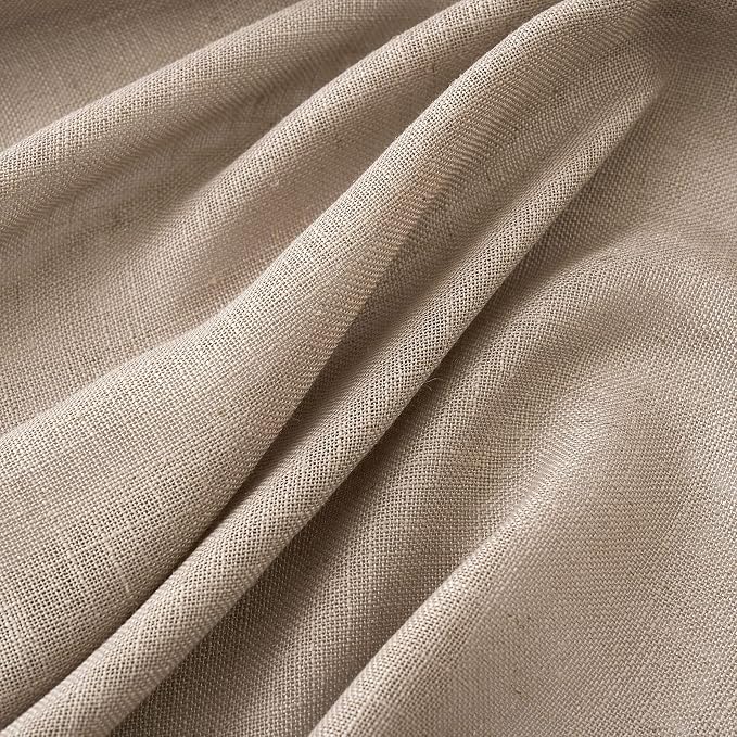 MIULEE Taupe Linen Curtains 84 Inch Length 2 Panels - Image 4