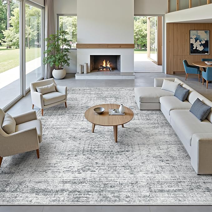 10x14 Area Rugs for Living Room, Non Slip Machine Washable Vintage Rugs - Image 2