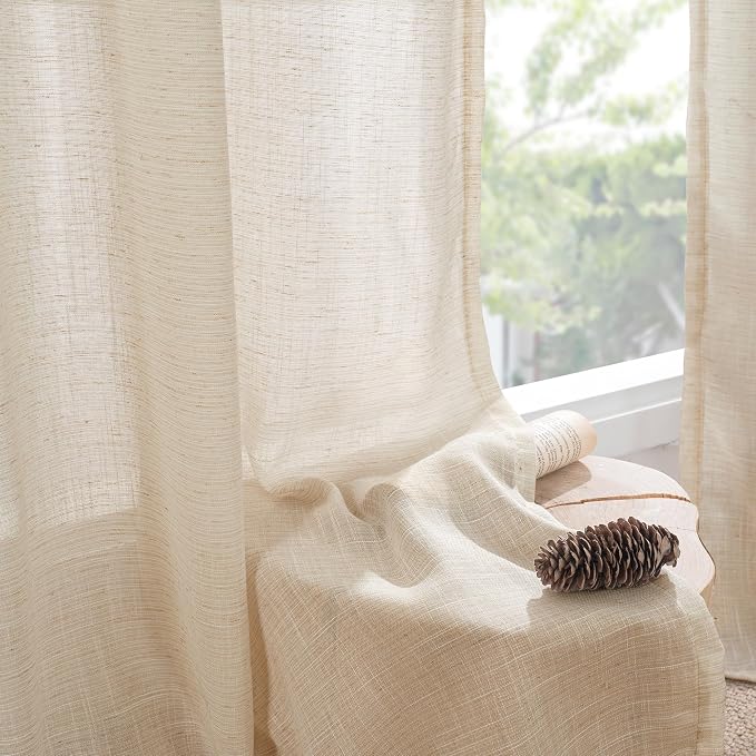 BGment Natural Linen Curtains 63 Inches Long - Image 7
