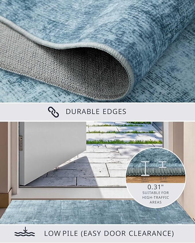 Latte&Fog 6x9 Area Rugs for Living Room Bedroom, Boho Non Slip Low Pile Carpet - Image 6