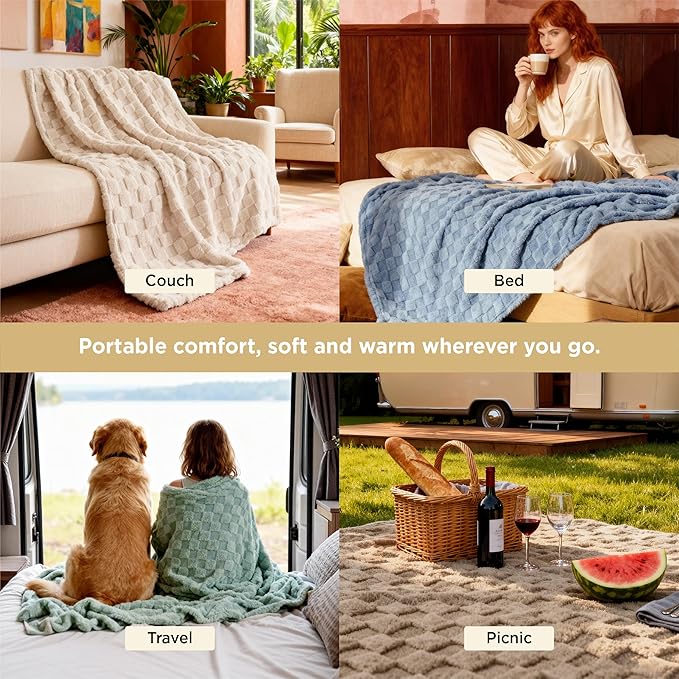 Bedsure GentleSoft Sage Green Throw Blanket - Image 4