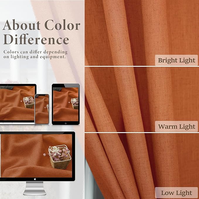 Burnt Orange Curtains 120 Inches Long - Image 4