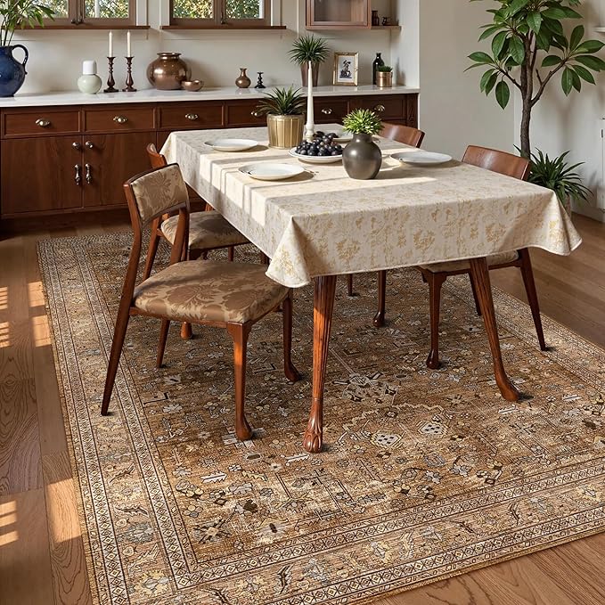 Washable Area Rug 3' x 5 ' Vintage Traditional Persian Mat - Image 3