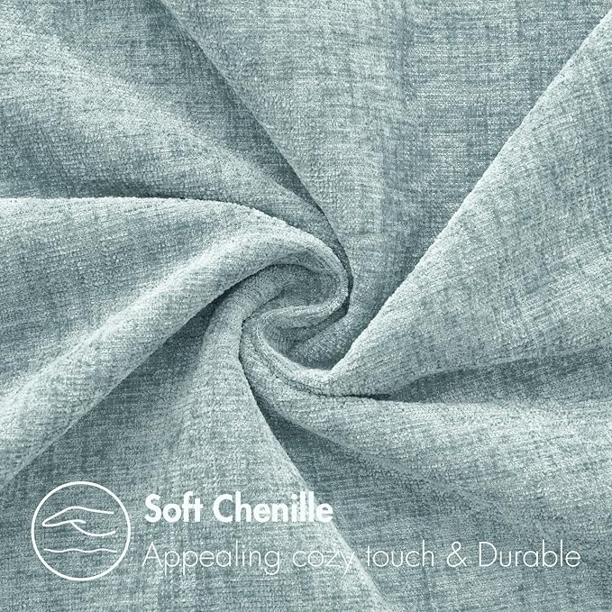 MIULEE Pack of 2 Light Blue Throw Pillow Covers 16x16 Inch Soft Chenille Pillow - Image 2
