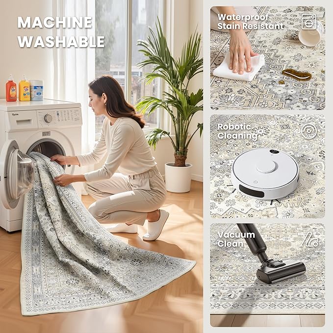 zesthome Washable Round Rug - 5ft Ultra-Thin Circle Area Rugs - Image 4