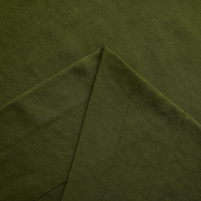 DWCN Olive Green Sheer Curtains Semi Transparent Voile Rod Pocket Curtains - Image 3