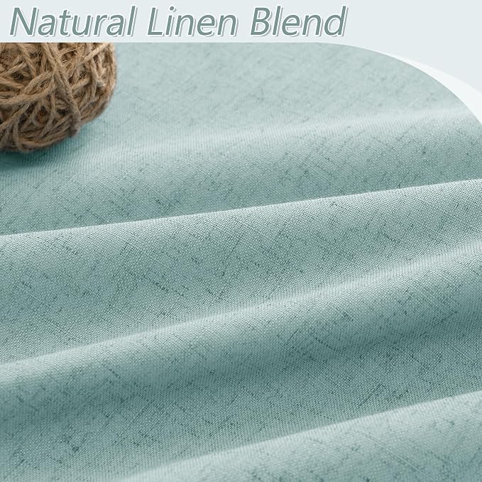Guken 100% Blackout Linen Curtains 120 Inch Length 2 Panels Set - Image 3