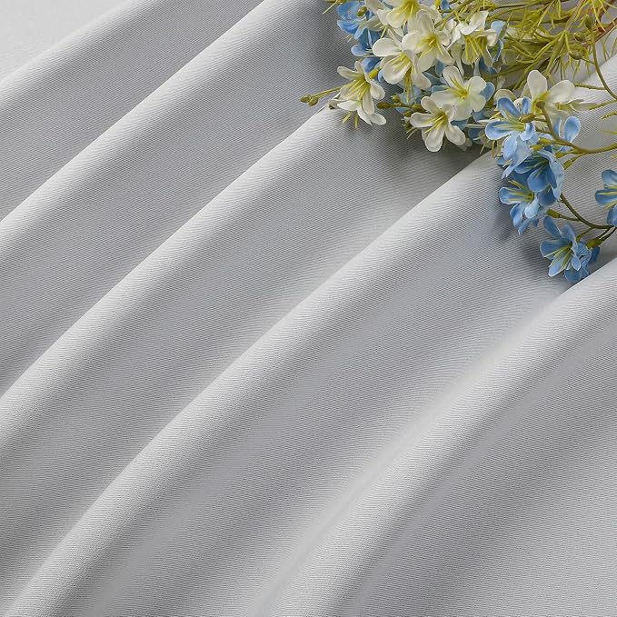 CUCRAF Grayish White Blackout Curtains 54 inch Length 2 Panels Set, Rod Pocket - Image 7