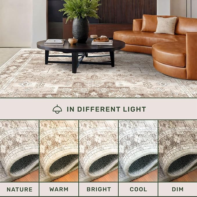 Hazo Haus Beige Washable 2'6"x8' Wide Hallway Runners, Kitchen Runner Rug - Image 8