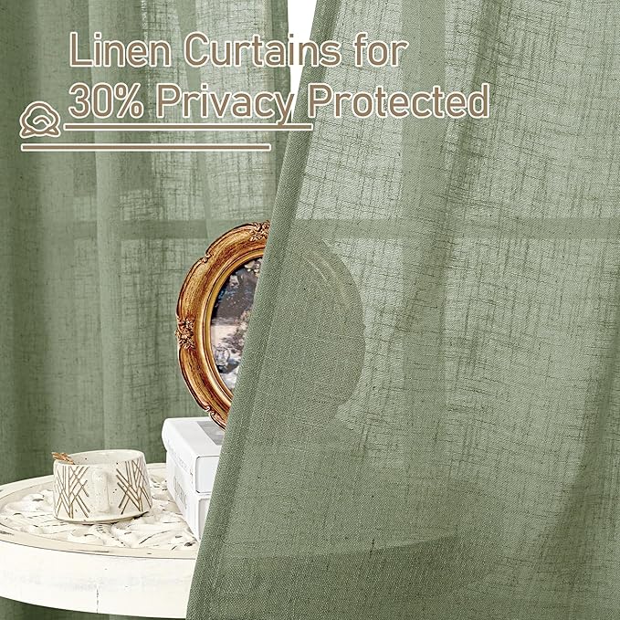 LAMIT Sheer Linen Curtains 84 Inches Long - Image 5