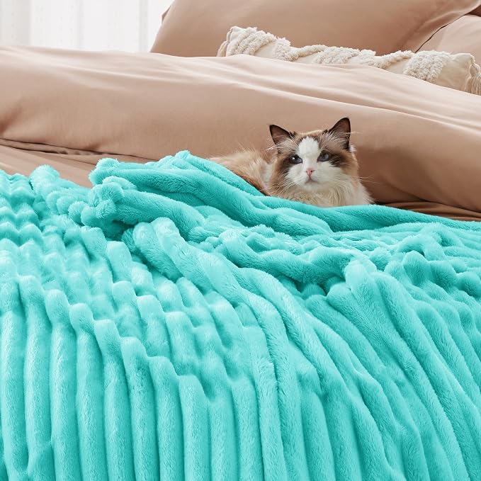 Bedsure GentleSoft Blue Queen Blanket - Image 3