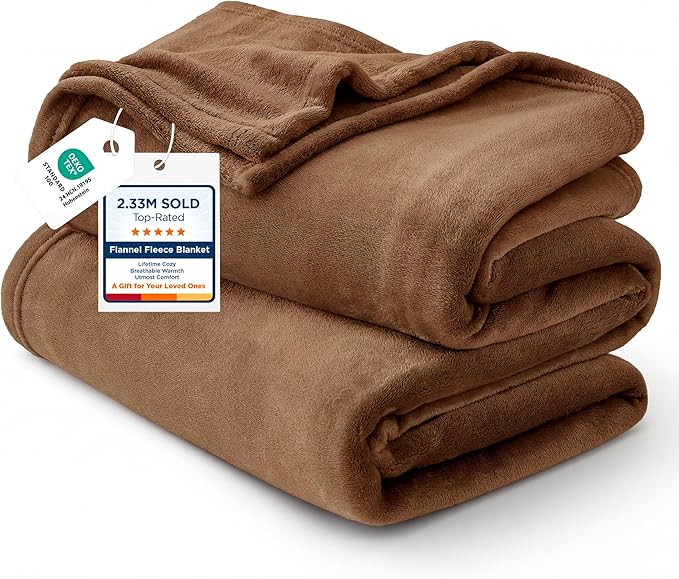Bedsure GentleSoft Fleece Bed Blankets Full Size Orange by BEDSURE