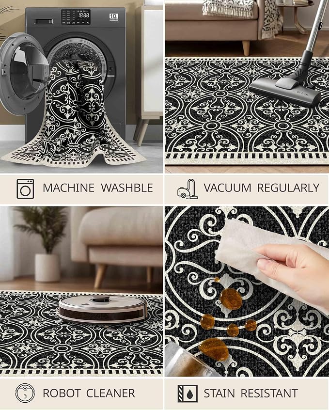 Latte&Fog 6x9 Area Rugs for Living Room Bedroom, Large Vintage Washable Rug - Image 7