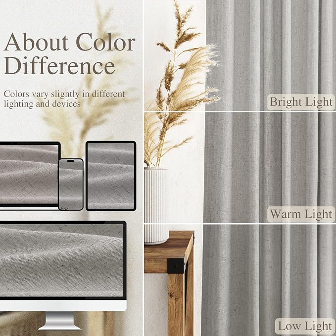 Light Gray Linen Curtains 72 Inches Long - Image 3
