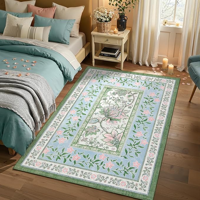 GarveeHome Blue Green Pink 8x10 Area Rugs - Image 2
