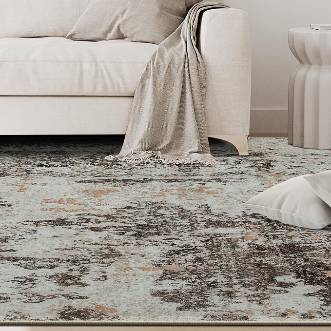 9x12 Area Rugs for Living Room Rug Washable: Abstract Large Rug for Dining Room - Image 9