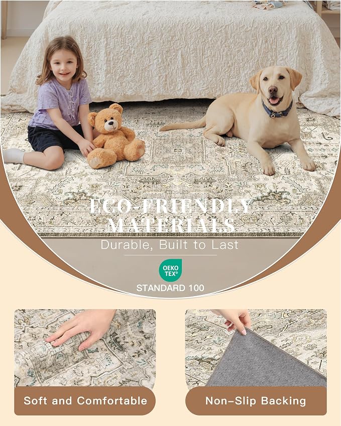 Madane Washable Rug 8x10 Area Rugs - Image 5