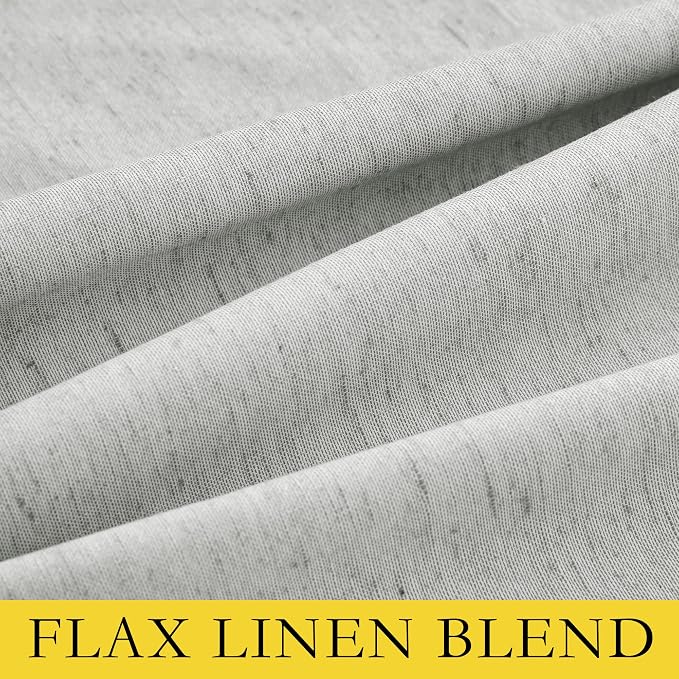 NICETOWN Grey Long Linen Full Shade Panels 2 Panels Set, Thermal Insulated & - Image 8