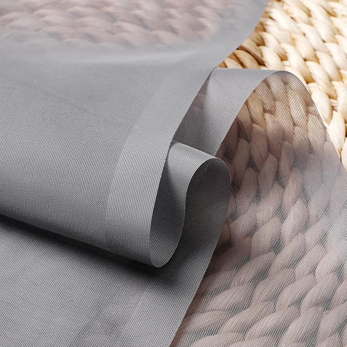 OWENIE Grey Sheer Curtains 72 Inches Long 2 Panels, Transparent Voile Sheer - Image 5