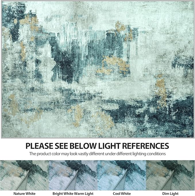 4x6 Area Rugs for Living Room Rug Washable: Abstract Rug for Dining Room - Image 7