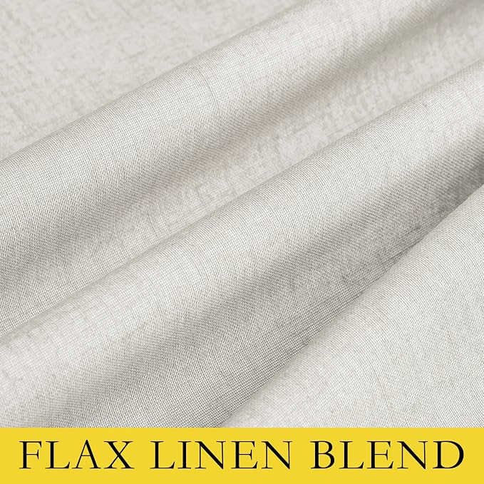 NICETOWN Extra Long Linen 100% Blackout Curtains 102 inches Length 2 Panels Set - Image 8