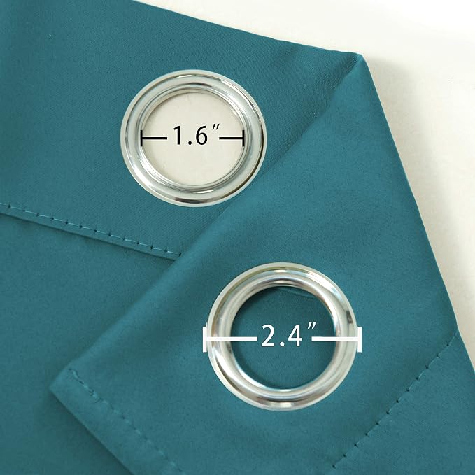 LEMOMO Sea Teal Thermal Blackout Curtains/52 x 72 Inch/Set of 2 Panels Room - Image 6