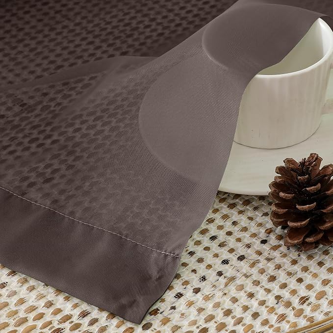 Aiyufeng Chocolate Sheer Curtains 72 Inches Long 2 Panels, Solid Voile Top Dual - Image 3