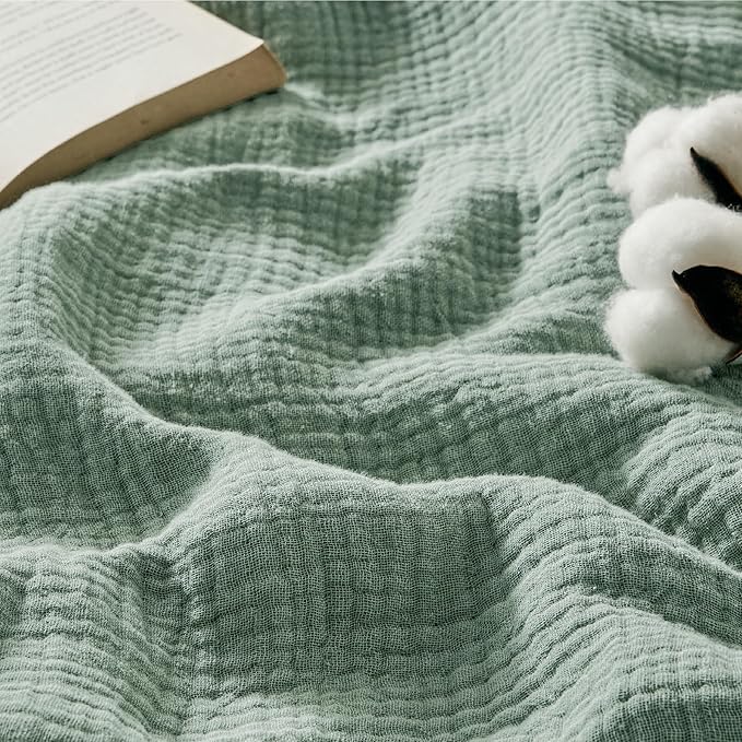 Bedsure 100% Cotton Muslin Throw Blanket Twin XL by BEDSURE