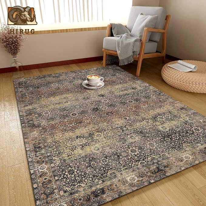 Washable Area Rug 3' x 5 ' Vintage Traditional Persian Mat - Image 4