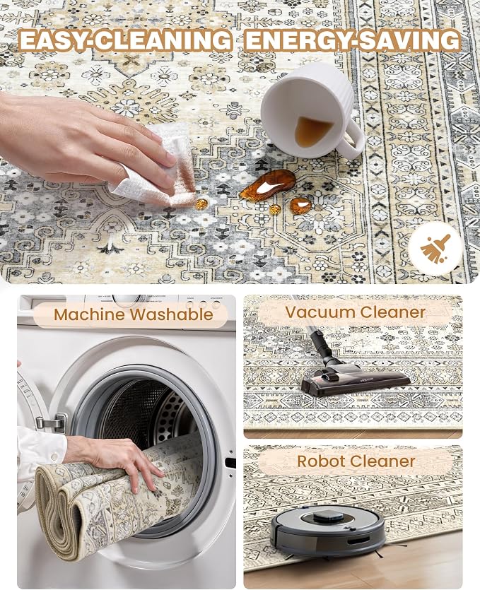 Runner Rug 2x10, Ultra-Thin Kitchen Rugs Non Slip Washable Rugs - Image 8