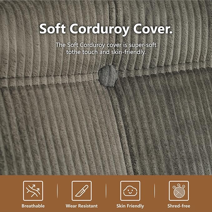 N&V CUBICUS Sofa, Single Seated Foam Sofa, Armless Floor Sofa, All New Hybrid Foam Design, with Matching Ottoman (CUBICUS, Salmon)