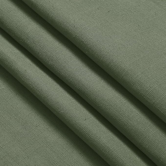 Nanspring Olive Green Linen Blend Semi Sheer Light Filtering Curtains 78 Inches - Image 7