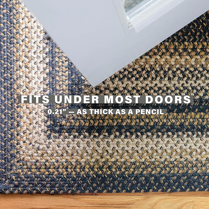 Homespice Kilimanjaro Premium Jute Braided Area Rug, 6' x 9' Rectangular Black and Brown, Reversible, Natural Jute Yarn Rustic, Country, Primitive, Farmhouse Style - 30 Day Risk Free Purchase
