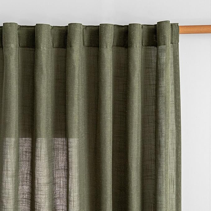MYSKY HOME Extra Long Sheer Curtains Farmhouse, Sliding Door Curtain by MYSKYHOME