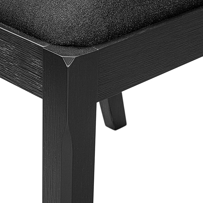 East West Furniture LGX19-BLK-24 -9 Piece Dining Set Includes a Rectangular Kitchen Table with Black Tabletop and 8 Stackable Polyester Fabric Chairs, Black