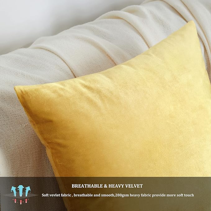 GIGIZAZA Decorative Throw Pillow Covers 16x16, Velvet Sofa Boho Cushion Pillows - Image 5