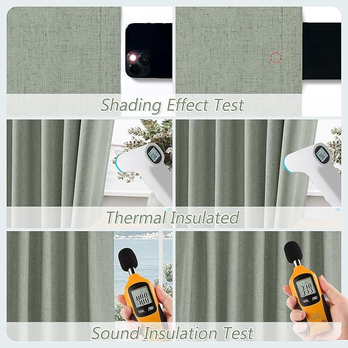 Guken 100% Blackout Curtains 90 Inch Length 2 Panels Set - Image 5
