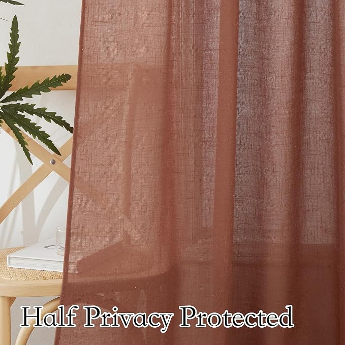 RYB HOME Terracotta Curtains 84 inch Long - Image 4