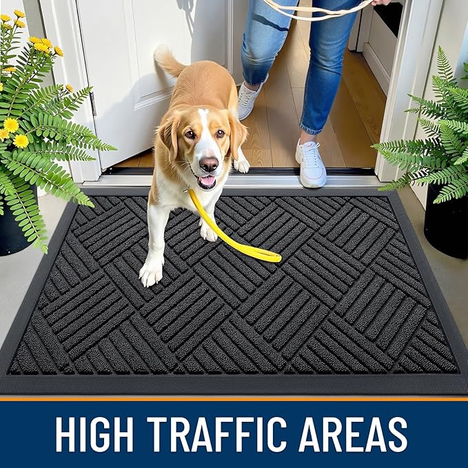 OLANLY Front Door Mat Outside Entrance 35x23, Heavy Duty Sturdy Natural Rubber - Image 5