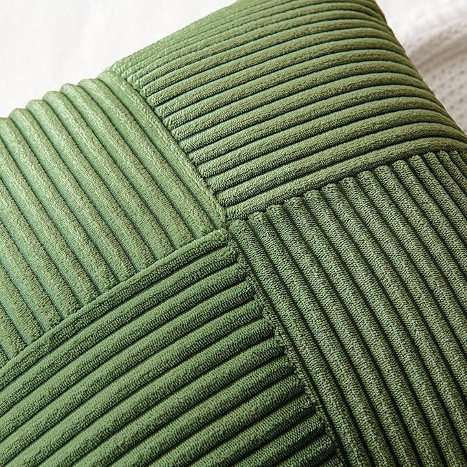 MIULEE Moss Green Decorative Throw Pillow Covers 20x20 Inch - Image 2