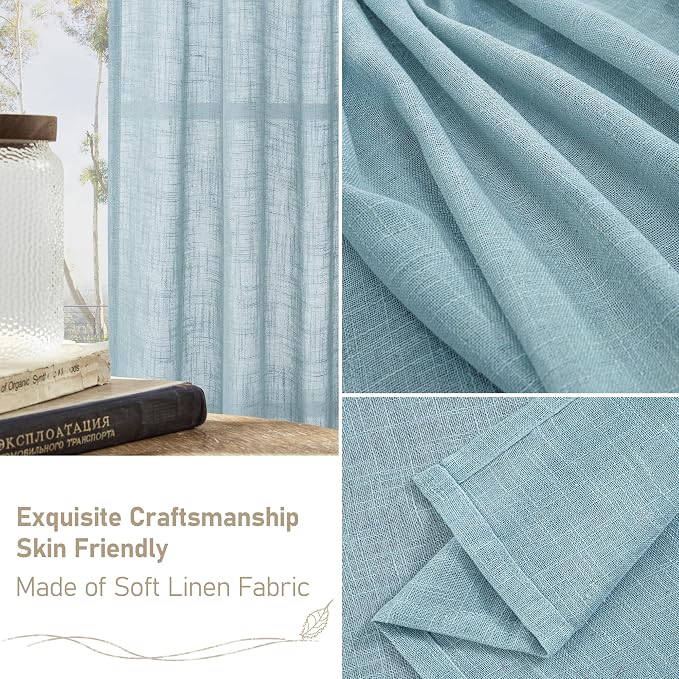 LAMIT Short Linen Curtains 30 Inch Length - Image 6