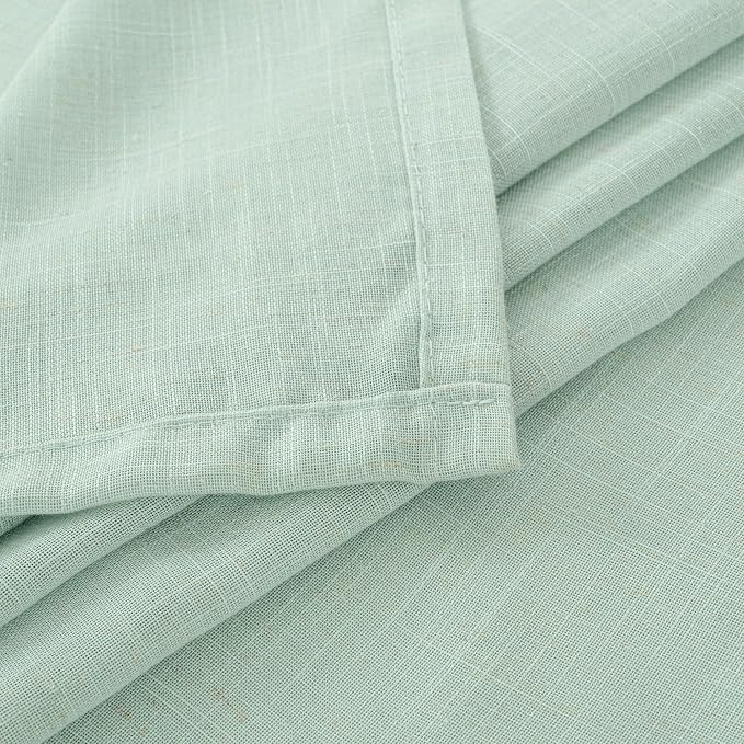 BGment Light Green Linen Semi Sheer Curtains 45 Inch Length - Image 8