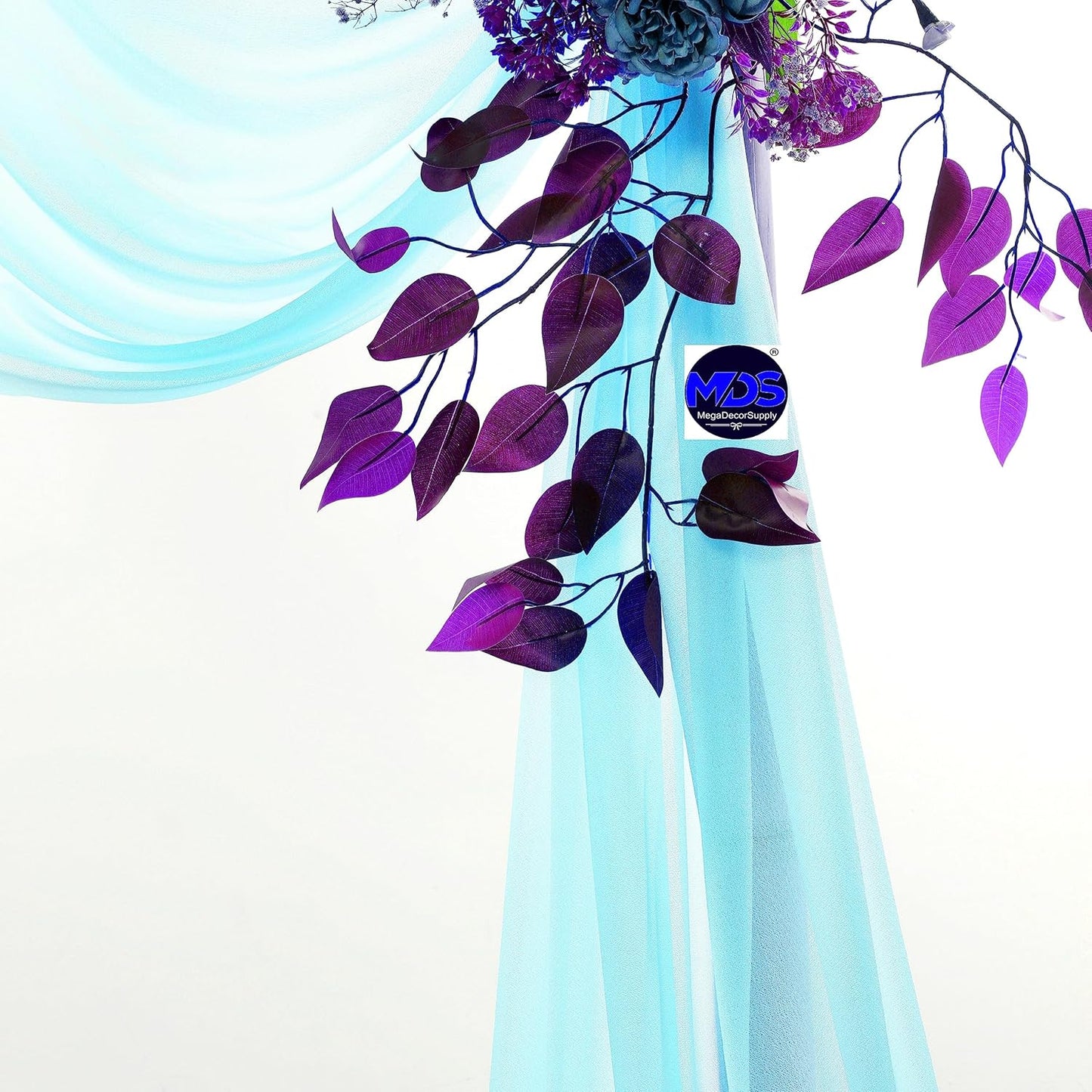 MDS Halloween Chiffon Draping Fabric - 1 Panel, 30" Wide x 75ft Long - Sheer Spooky Arbor & Canopy Drapery for Haunted House Backdrops, Party Ceilings, DIY Costumes & Themed Events - Teal