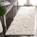 SAFAVIEH Florida Shag Collection Runner Rug - 2'3" x 17', Creme & Creme, Scroll Design, Non-Shedding & Easy Care, 1.2-inch Thick Ideal for High Traffic Areas in Living Room, Bedroom (SG455-1111)